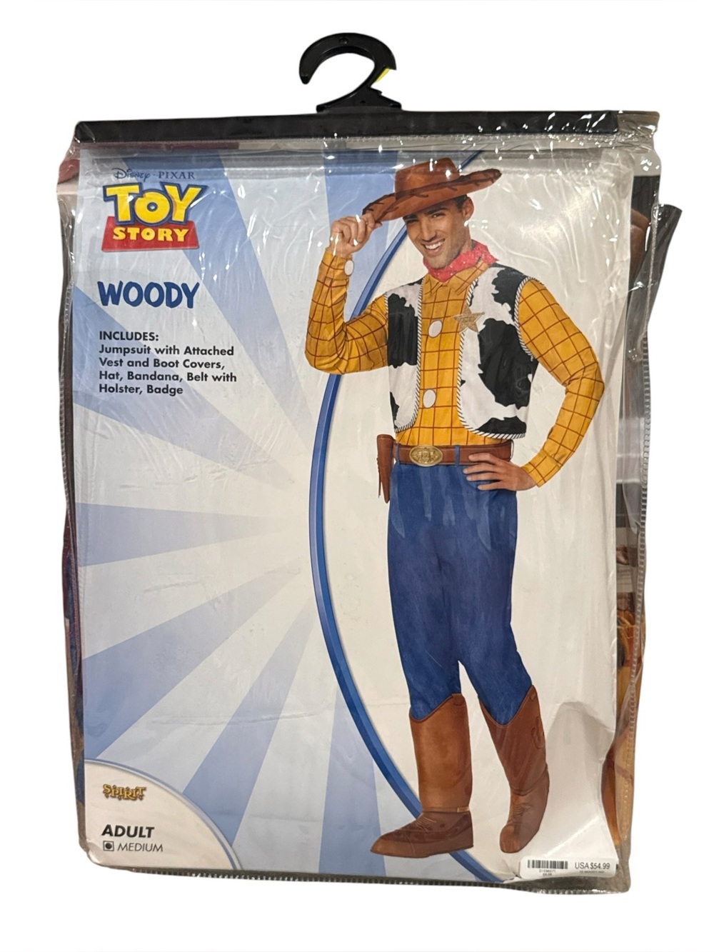 Adult Woody Jumpsuit Costume Toy Story Halloween Size M
